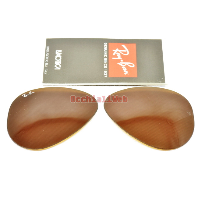 LENTI DI RICAMBIO, REPLACEMENT LENS AVIATOR RB 3025 CAL.62  MARRONI , BROWN  