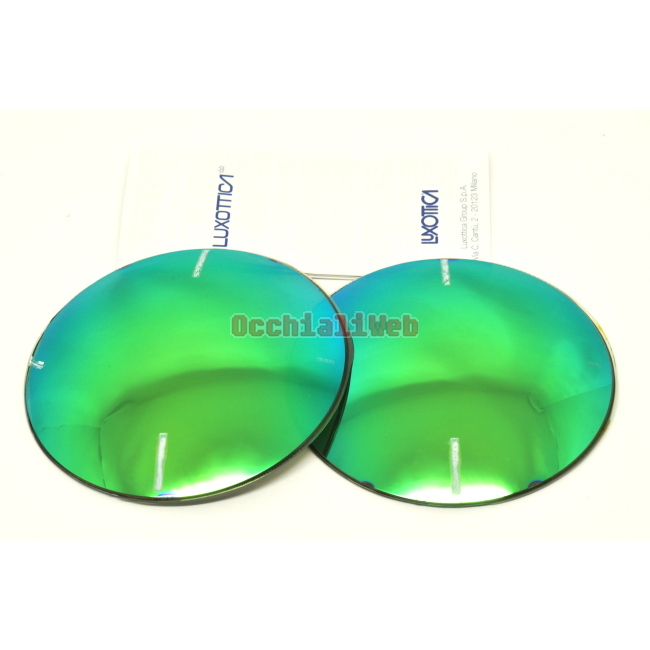 LENTI-REPLACEMENT LENSES RAY BAN SPECCHIO VERDE POLARIZZATE-MIRROR GREEN POLARIZED DA SAGOMARE-SHAPE 70 mm