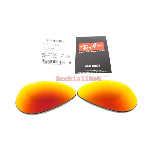 LENTI- LENS RAY-BAN 3025 58 ROSSE SPECCHIO POLARIZZATE - MIRROR RED POLARIZED